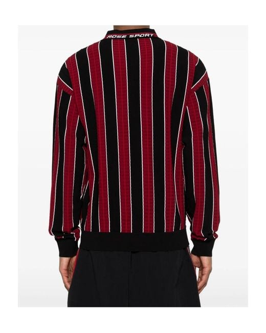 Martine Rose Red Striped Polo Shirt for men
