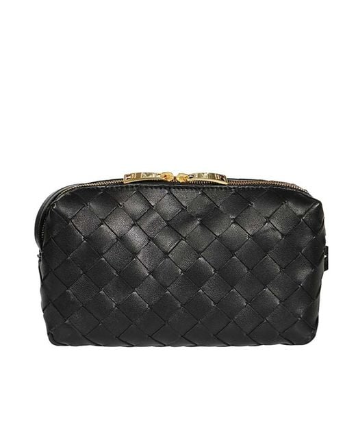 Bottega Veneta Black Mini Intrecciato Crossbody Bag