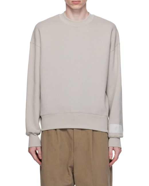 AMI Gray Logo-Appliqué Sweatshirt for men
