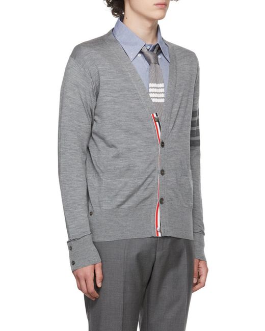 Thom Browne Gray Button-Up Cardigan for men