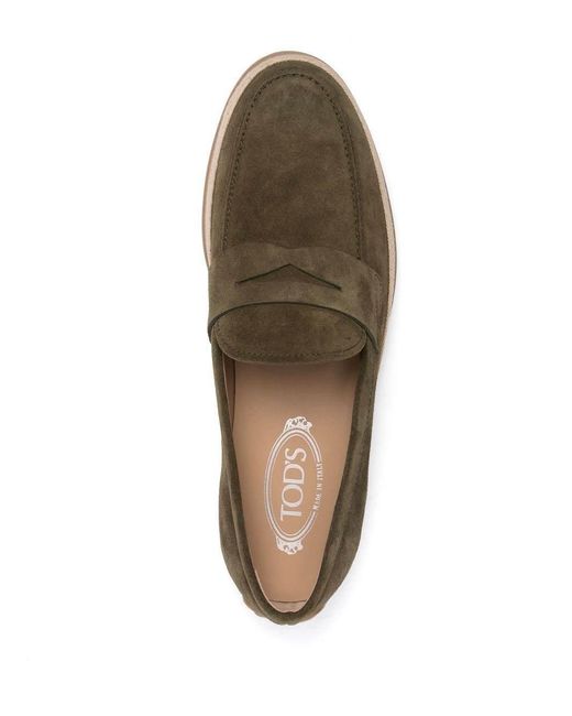 Tod's Brown Almond-Toe Slip-On Loafers for men