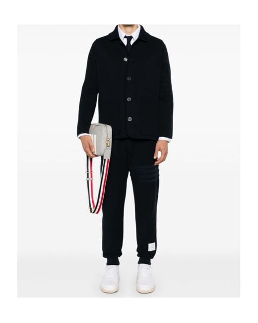 Thom Browne Black 4-Bar Drawstring Sweatpants for men