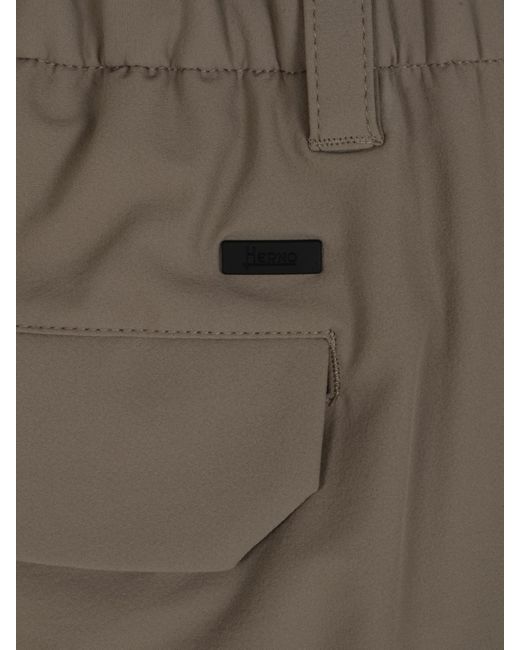 Herno Gray Pleated Cargo Pants for men