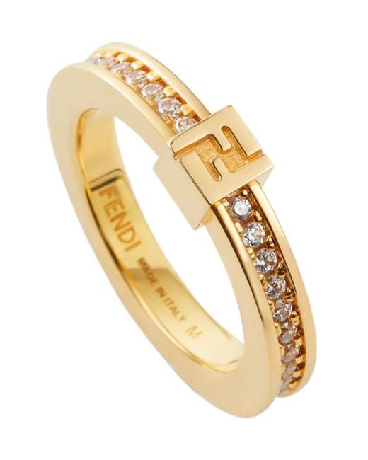 Fendi Metallic Forever Embellished Ring