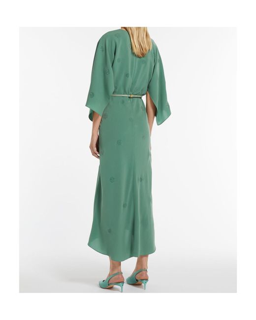 Max Mara Green Rhinestone-Embellished Dress