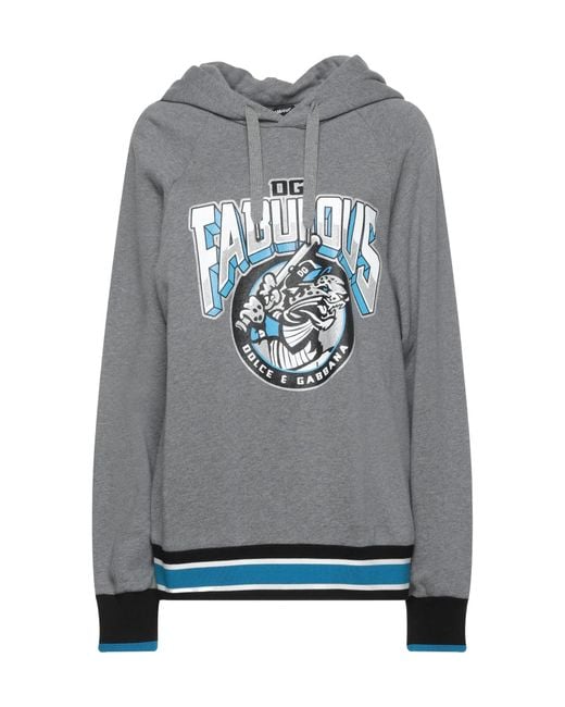 Dolce & Gabbana Gray Striped Hooded Sweatshirt