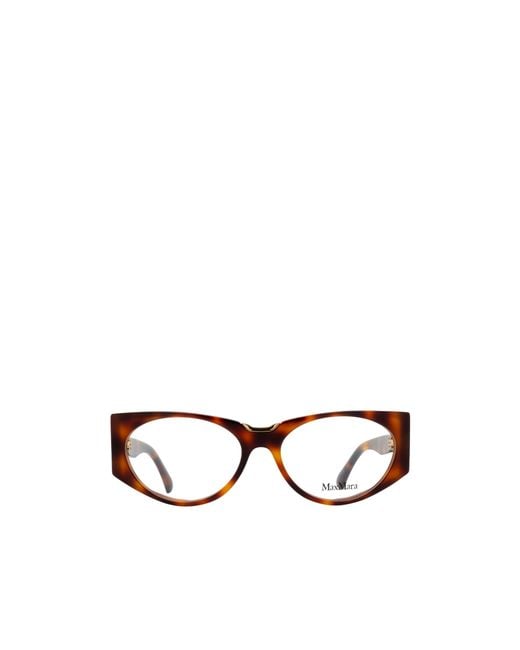 Max Mara White Oval Frame Glasses