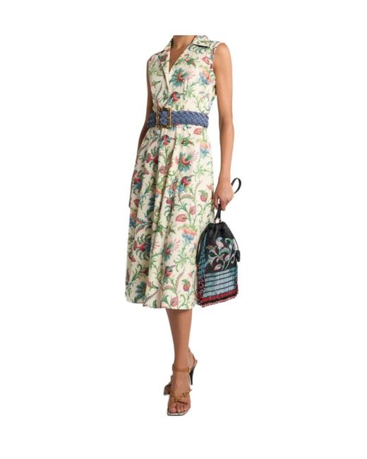 Etro White Sleeveless V-Neck Dress