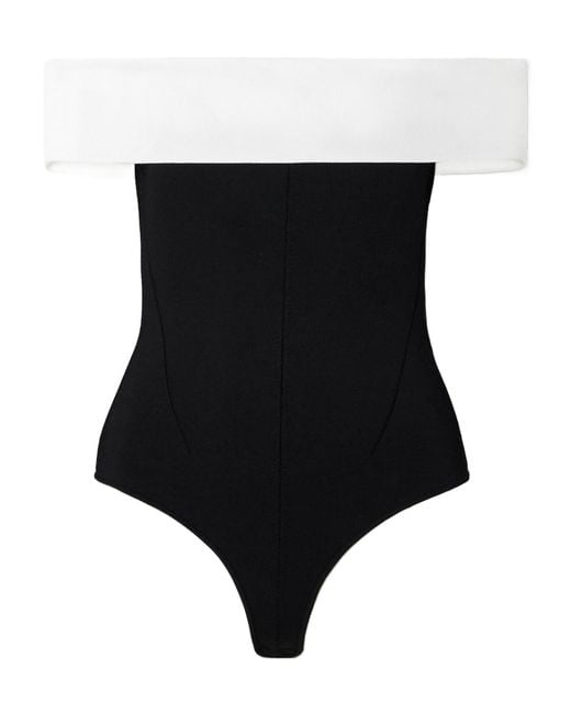 Galvan Black Aria Stretch-Knit Bodysuit