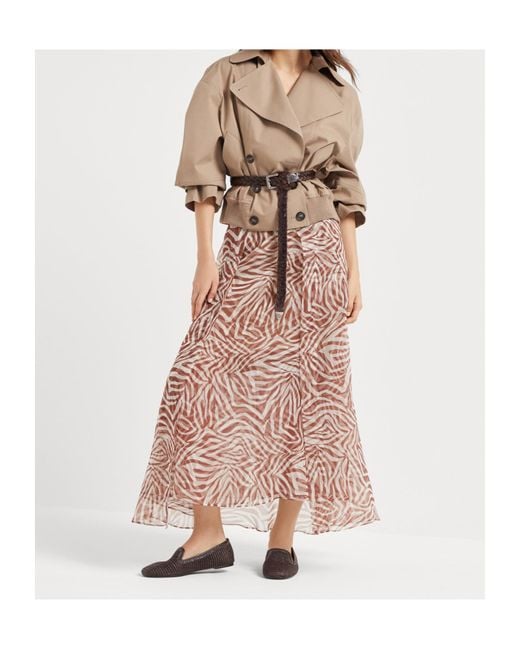 Brunello Cucinelli Brown Panama Cropped Pea Coat
