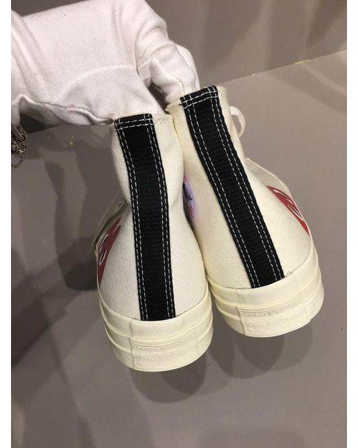 COMME DES GARÇONS PLAY White Popular Converse Canvas Sneakers for men