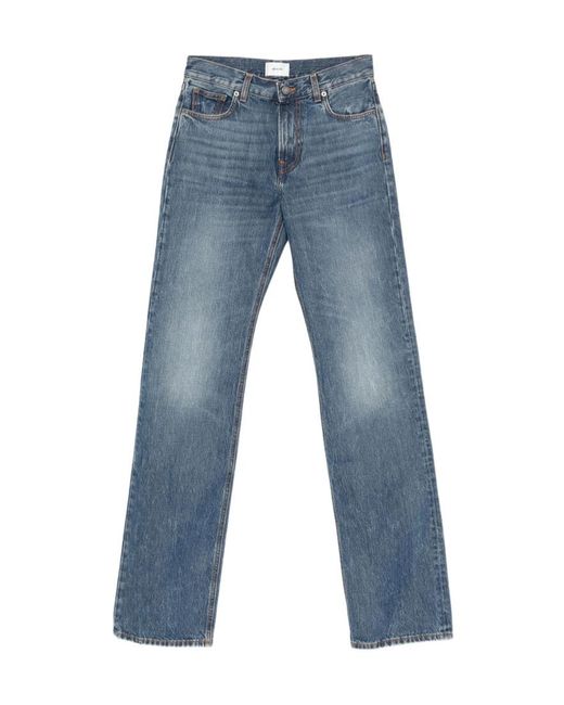 Haikure Blue Logo Patch Straight-Leg Jeans