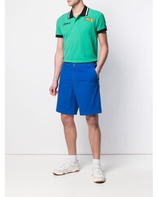 KENZO Blue Tailored Chino Shorts for men