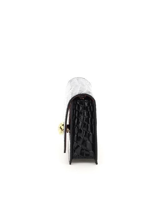 McQueen Black Skull Embossed Crossbody Bag