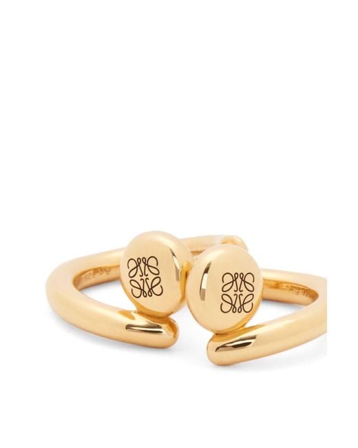 Loewe Metallic Anagram Pebble Mini Hoop Earrings