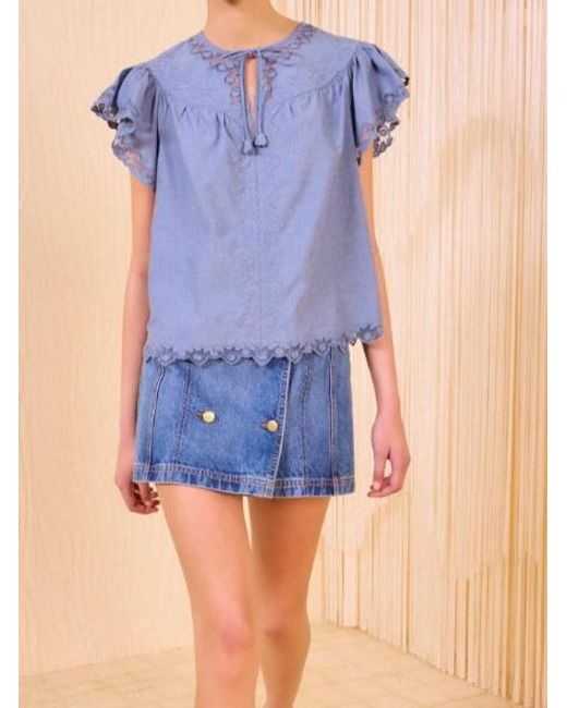 Ulla Johnson Blue Effie Top