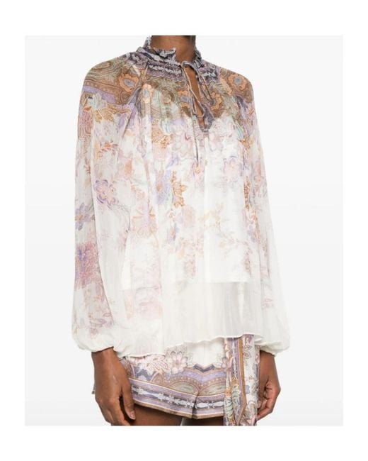 Zimmermann White Patterned Blouse