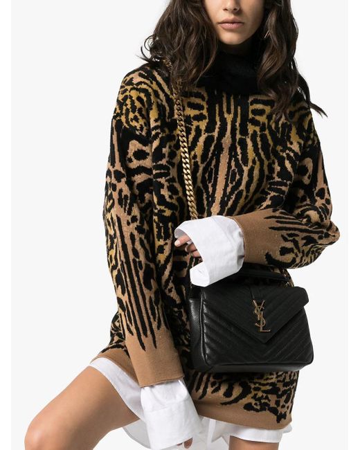 Saint Laurent Black College Medium Shoulder Bag