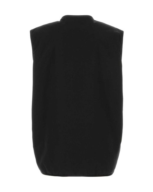 Jil Sander Black Zip-Front Quilted Gilet for men