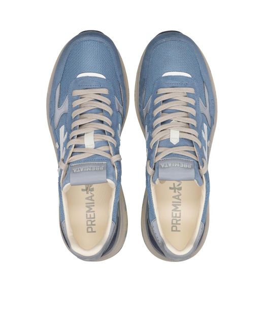 Premiata Blue Lace-Up Sneakers for men