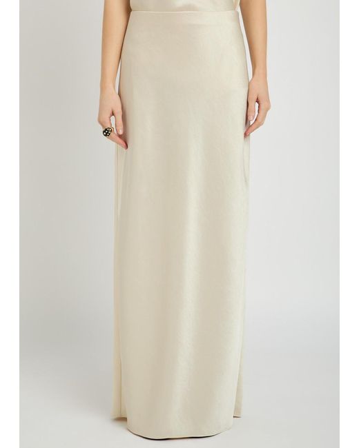 Vince White Satin Maxi Skirt