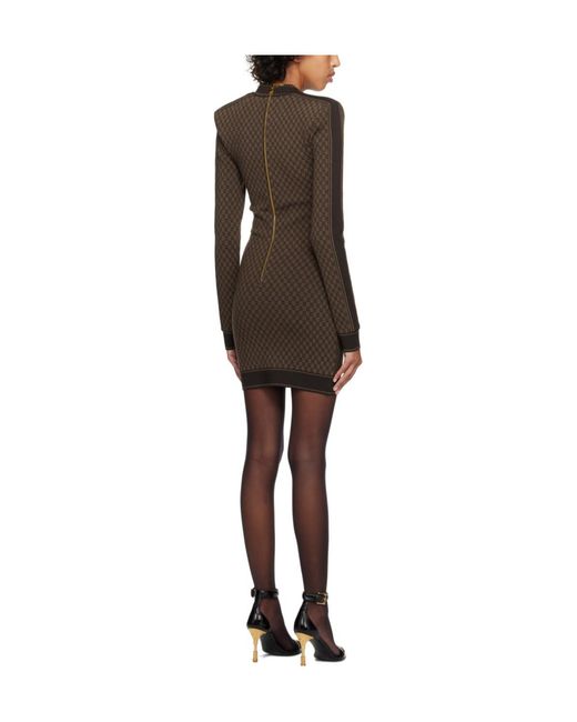 Balmain Brown Long Sleeved Dress