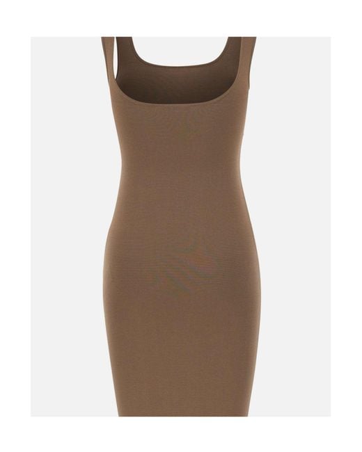 Entire studios Brown Square-Neck Knitted Midi Dress