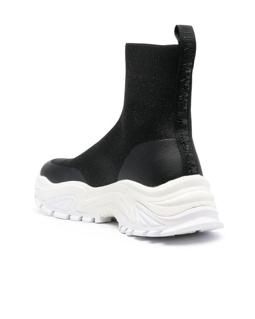 Versace Jeans Black Couture Logo Print Sock Sneakers