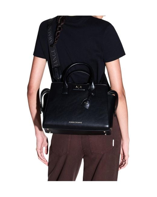 ARMANI EXCHANGE Black Tote Bag