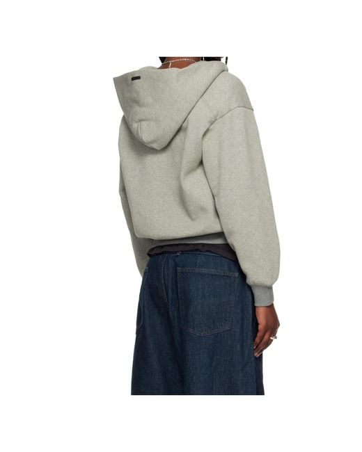 Fear Of God Gray Logo-Patch Hoodie
