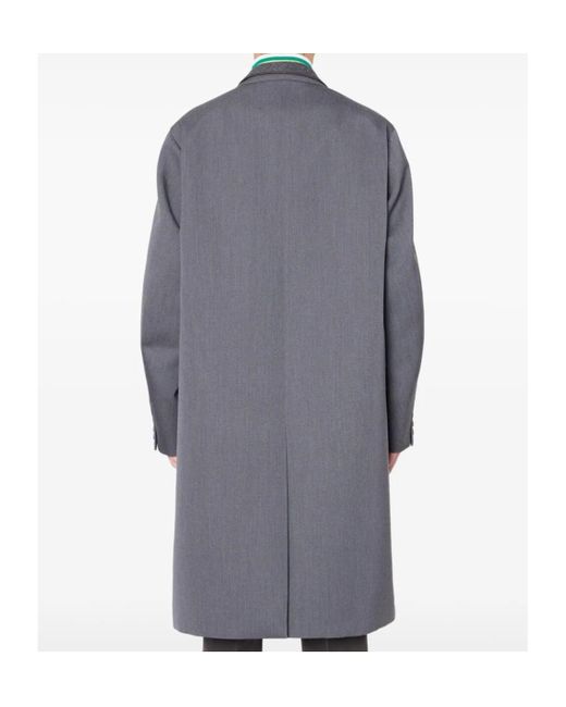 Kolor Blue Single-Breasted Panel-Detail Coat for men