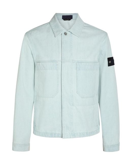 Stone Island Blue Denim Jacket for men