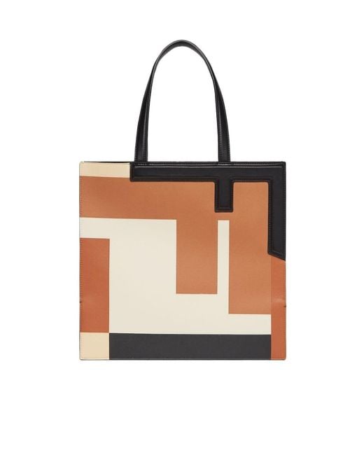 Fendi White Flip Medium Tote Bag