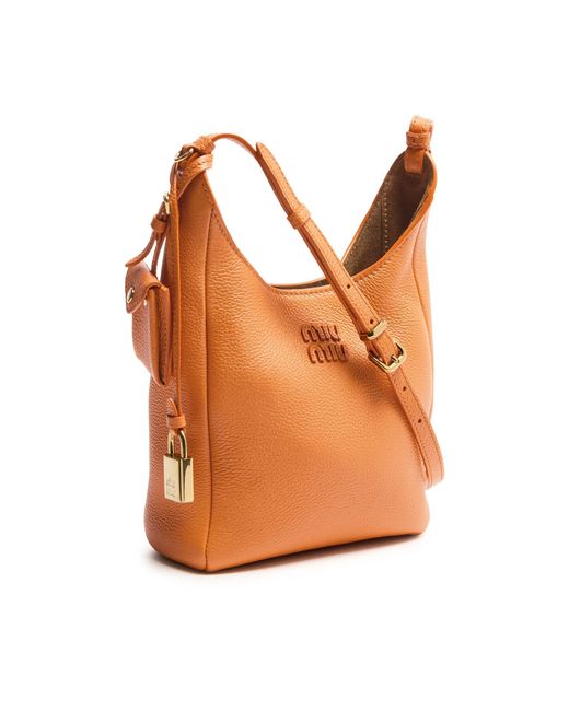 Miu Miu Orange Leather Shoulder Bag