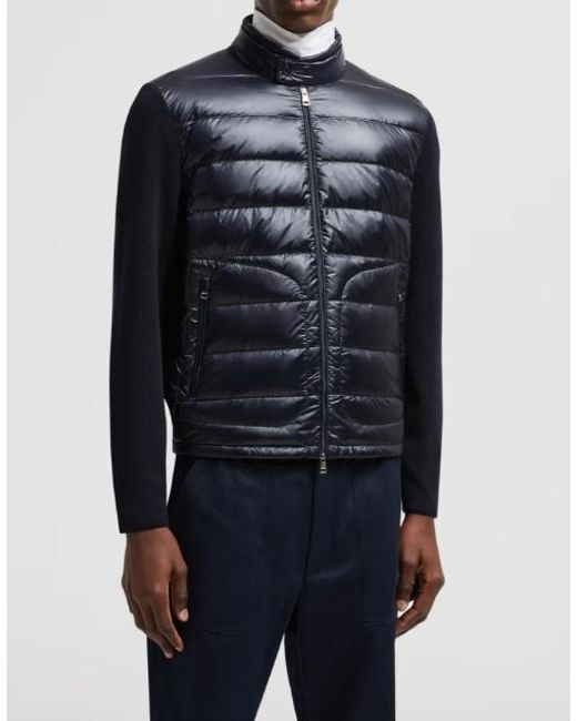 Moncler Blue Zip-Up Padded Jacket for men