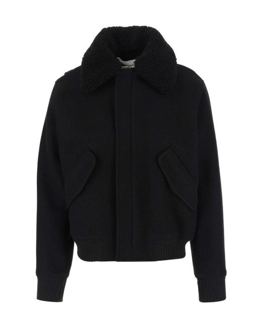 AMI Black Straight Hem Long-Sleeved Jacket for men