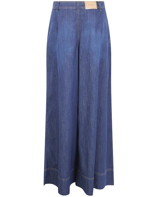 Twinset Blue Stitched Palazzo Jeans