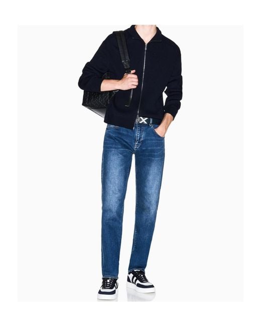 ARMANI EXCHANGE Blue Five-Pocket Jeans for men