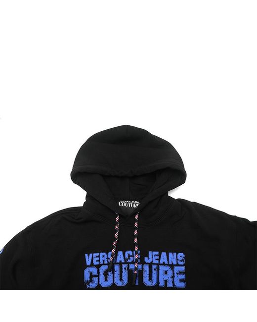 Versace Jeans Blue Logo Hooded Sweater for men