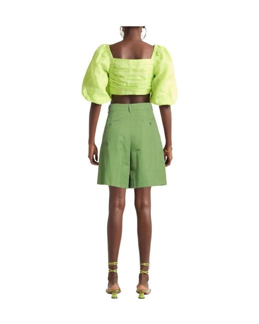 Weekend by Maxmara Green Solid Color Shorts