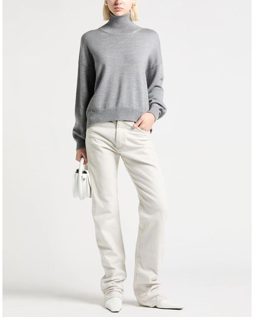 Dolce & Gabbana Gray Knitted Turtleneck Sweater