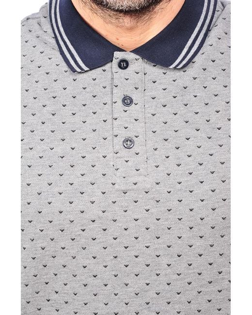 Armani Jeans Gray Logo Slim Polo Shirt for men