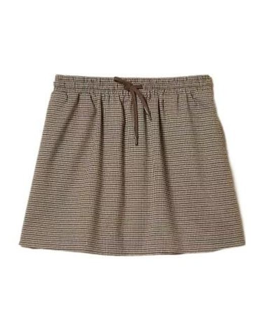 Twinset Brown Short Houndstooth Skirt
