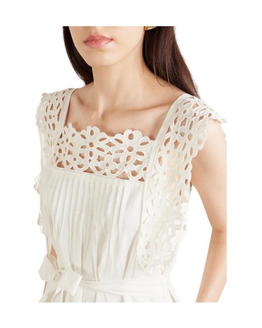 Sea White Spaghetti Strap Midi Dress