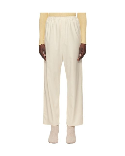 Baserange Natural Elasticated-Waist Silk Palazzo Pants
