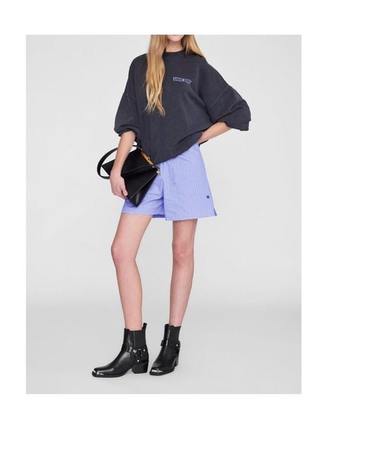 Anine Bing Blue Palm Graphic Sweatshirt