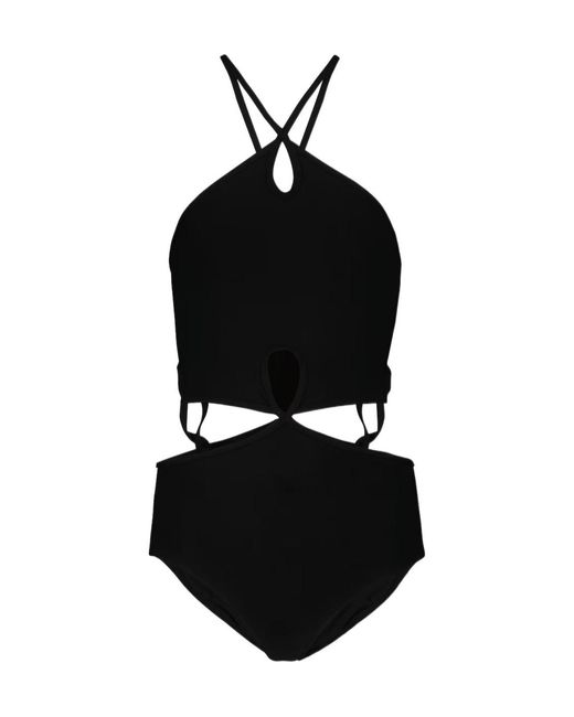 Christopher Esber Black Hollow-Out One-Piece Swimsuit