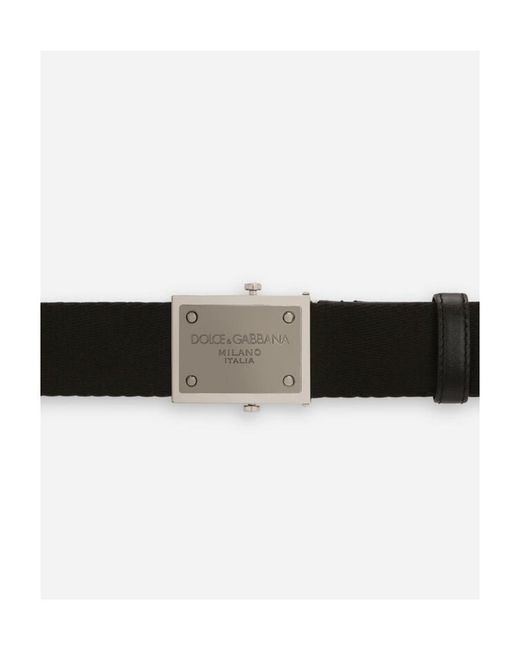 Dolce & Gabbana Black Logo Engraved Buckled Belt for men