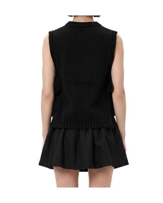 Soeur Black Sleeveless Knit Sweater