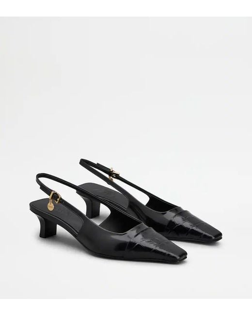 Tod's Black Buckle-Charm Pumps